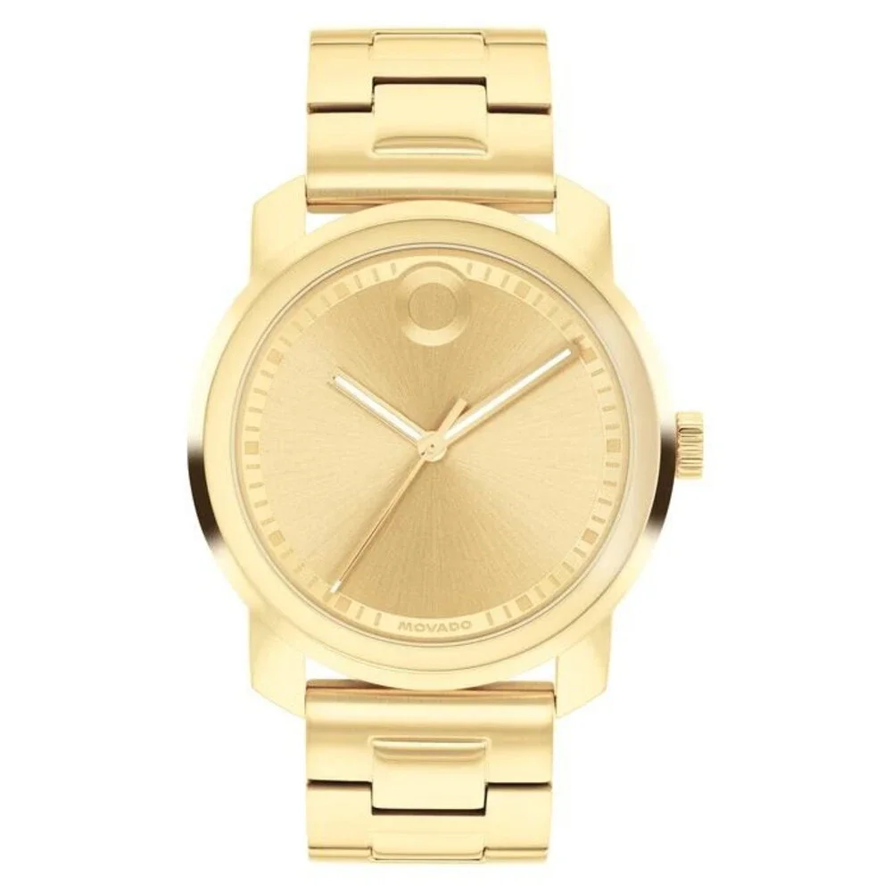 MOVADO TREND PROPEL 3601033 GOLD DIAL & STAINLESS STEEL BRACELET 43MM MENS WATCH